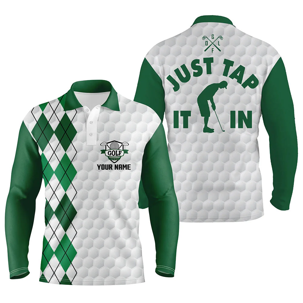 Personalisierte Herren Golf Polo mit Namen - Grünes Argyle-Muster für das perfekte Spiel N5490 – Bild 3