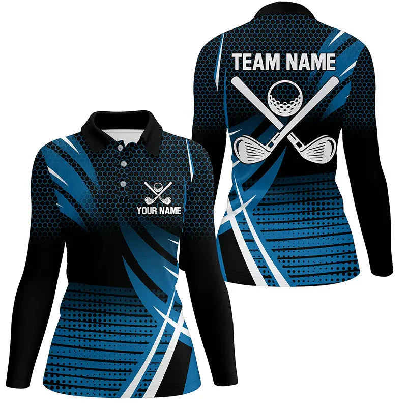Damen Personalisierte Golf-Polo-Shirts | Stilvolle Golfgeschenke für Teams | Blau N7486 – Bild 3